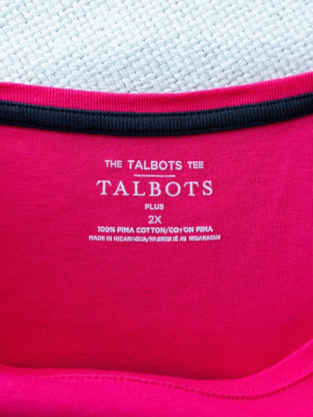 Talbots Pima Cotton Top 2X Pink Long Sleeve Soft Stretch Casual Plus Size Basic - Picture 2 of 11
